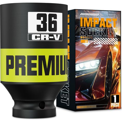 Douille à Choc 1/2", 36mm Douille à Impact, CR-V, Réparation de Voiture et Maintenance Industrielle