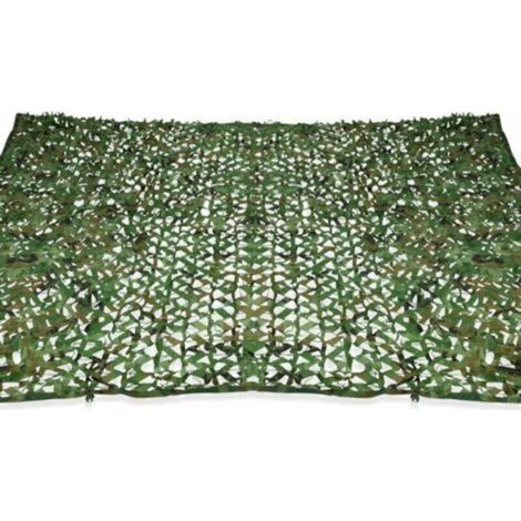 Voile d'ombrage rectangulaire design ombrière camouflage 3x5 M treillis vert-INHHUB (1/5)