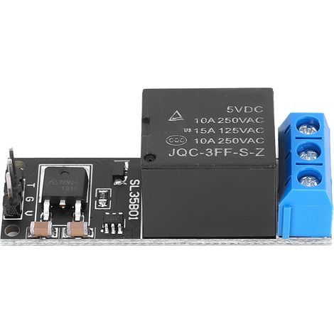 Module relais de niveau bas 12 V avec bouton de déclenchement bistable autobloquant à 1 canal et microcontrôleur (1/5)