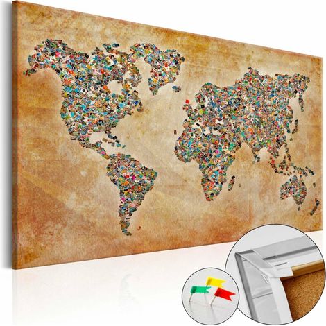 Tableau en liège cartes postales du monde - 120 x 80 cm (1/5)