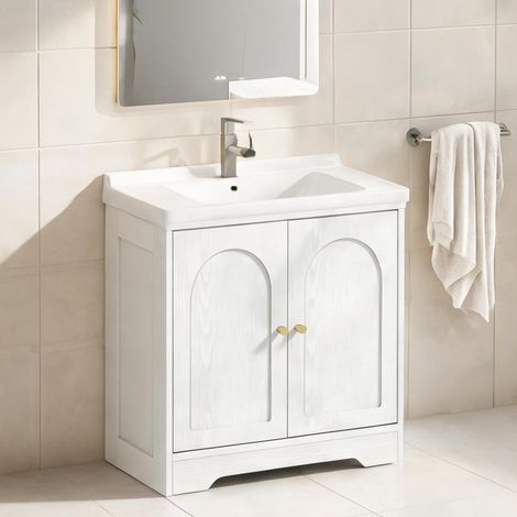 Meuble de salle de bain en melamina de Madeira 60 x 30 x 65 cm (1/5)