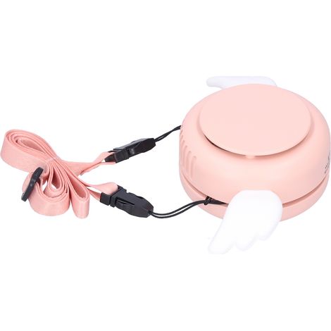 Ventilateur de cou rechargeable USB sans pales, portable et réglable pour intérieur et extérieur - Rose