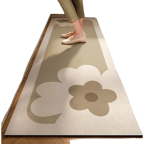 Alfombrilla de diatomita, altamente absorbente, diseño antideslizante, D, 60x90cm (1/2)