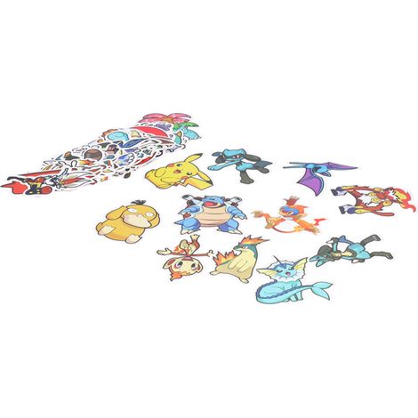 50 autocollants de dessins animés à personnaliser, couleurs assorties, adaptés aux voitures, ordinateurs portables, sacs à dos, scooters et valises. (1/5)