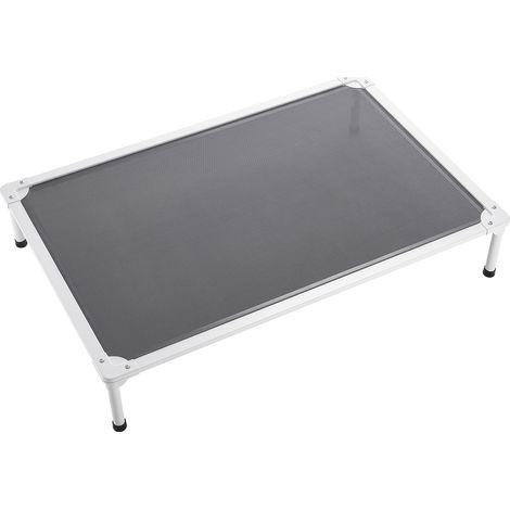 Mophorn Letto Rialzato per Cani di Grossa Taglia, Lettino Portatile con Struttura in Alluminio e Rete Teslin, per Uso Interno ed Esterno, Taglia XL, Colore Grigio (1/5)