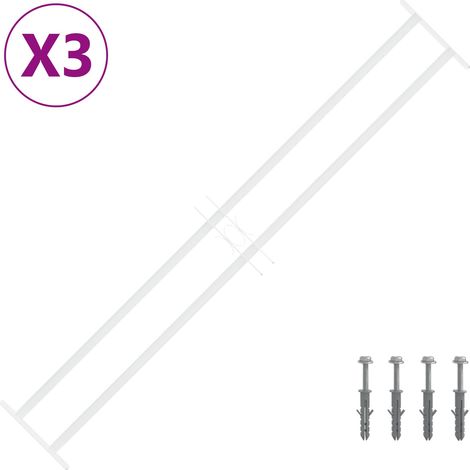 vidaXL Security Grille for Windows with 2 Crossbars 3 pcs 93-174 cm