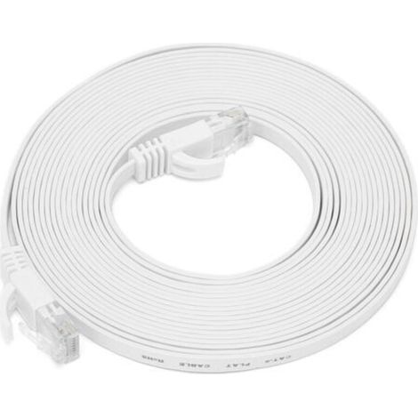 Câble Ethernet CAT6 Gigabit, 8 cœurs, paire torsadée, cavalier réseau, fil de cuivre plat, fournitures, 10 mètres (1/5)