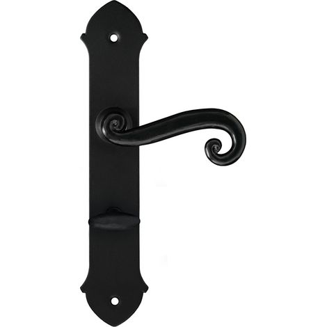 Maniglia MALTA con piastra WC 72 NERA