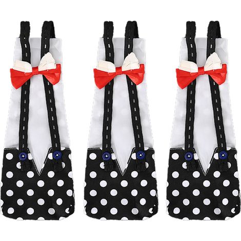 Lot de 3 couches pour poussins, vêtements réutilisables pour canetons, accessoire avec nœud papillon pour oies (1/5)