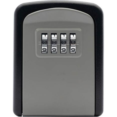 Boîte de verrouillage à combinaison murale avec mot de passe à 4 chiffres, boîte de rangement étanche pour clés de 5 clés, capacité de 5 clés, protection de clé en ABS pour une utilisation (1/5)