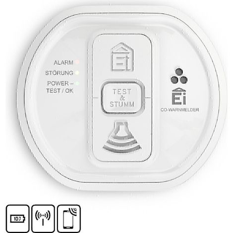 Ei Electronics Kohlenmonoxidwarnmelder 10-Jahres Batt.Funk Ei208iW-3XD (1/4)
