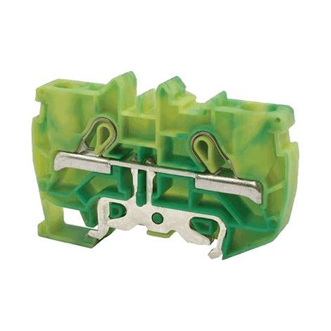 Borne de jonction à ressort 10mm² - pas 10mm - vert/jaune (terre) - type PushFit - IMO