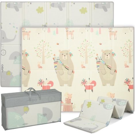 Moqueta de juego para bebé 200x150x1,5 cm de espuma multicolor plegable FloraGrace (1/5)