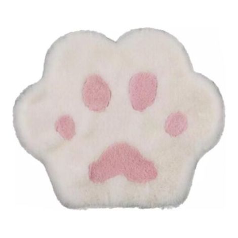 Rose et blanc, coussin de siège de voiture patte de chat, joli coussin de patte de chat en peluche, coussin de siège chaud (1/4)