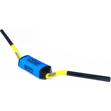 Guidon sans barre IROD jaune mousse de protection bleu pour moto