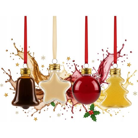 6x Alkoholkugeln 50ml Weihnachtsbaumsterne Kugel Kugel Weihnachtsgeschenk