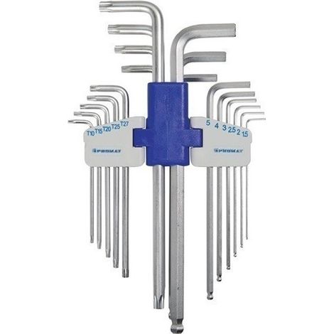 Juego De Llaves Acodadas Universal 18 Uds. Contenedor De Pla