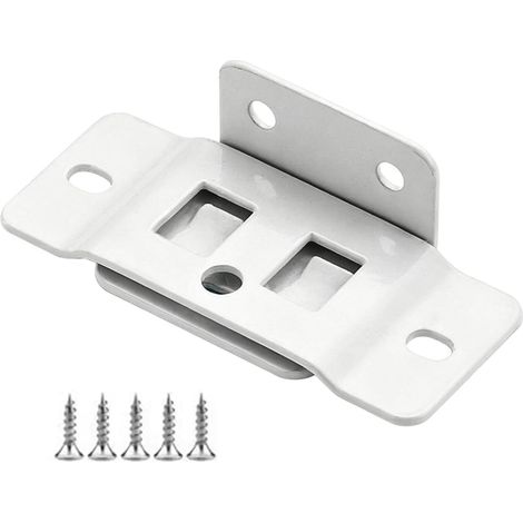 Escuadras metálicas en forma de L de alta resistencia para la fijación de muebles: escuadras de esquina de hierro con cierre rápido, aptas para armarios y roperos. (1/4)