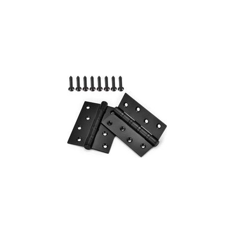 2 Pcs Charnière de Porte à Roulement à Billes Noir en Inox Charnières Portes Pliables pour Meubles Grange Garage avec Vis (1/5)