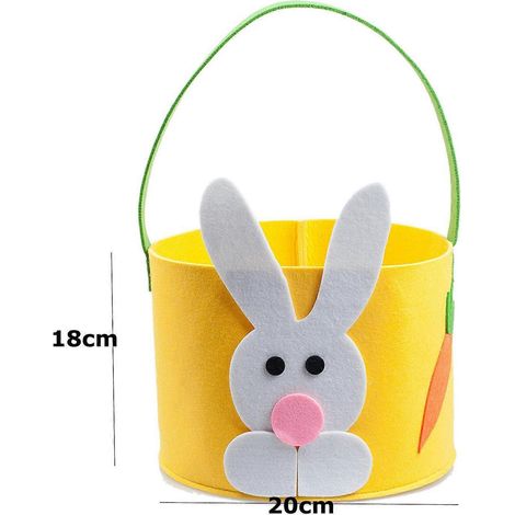 Panier de Pâques pour enfants, sacs de Pâques, sacs à œufs de Pâques, sacs mignons en forme de lapin, sacs de rangement pour bonbons et cadeaux. (1/4)