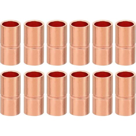 Lot de 8 manchons à souder en cuivre 6,35 mm, raccords de couplage droit pour plomberie HVAC climatisation chauffage - épaisseur 0,8 mm - 5/16 pouce (1/5)