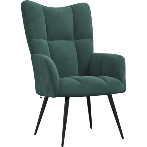 Chaise de salon,Chaise de relaxation Vert foncé Velours CFW21622 (1/5)