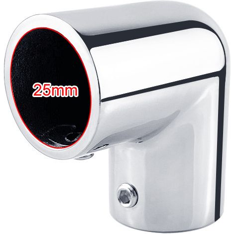 Conector de tubo de acero inoxidable 316 de 22 mm/25 mm para pasamanos de barcos y yates, accesorio de codo de 90 grados, herrajes para pasamanos de tubo.
