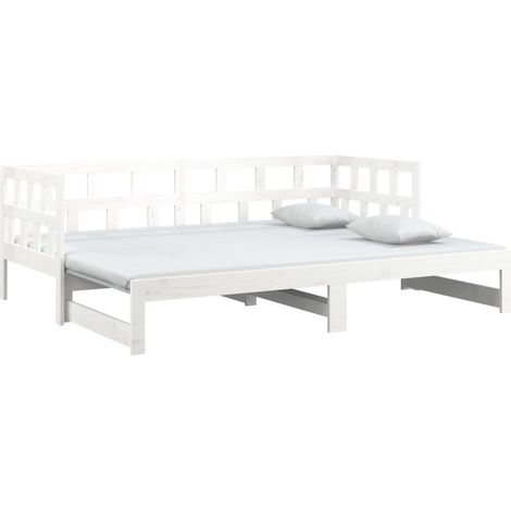 vidaXL Lit coulissant sans matelas blanc 2x(80x200)cm (1/5)