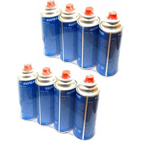 Packung mit 8 Butankartuschen für tragbare Campingküche 250 BTN (100% Butan) (1/2)