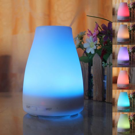 Diffuseur d'huiles essentielles, diffuseur d'arômes amélioré avec 7 lumières colorées, 2 modes de diffusion, arrêt automatique en cas de manque d'eau, idéal pour la maison ou le bureau. (1/5)