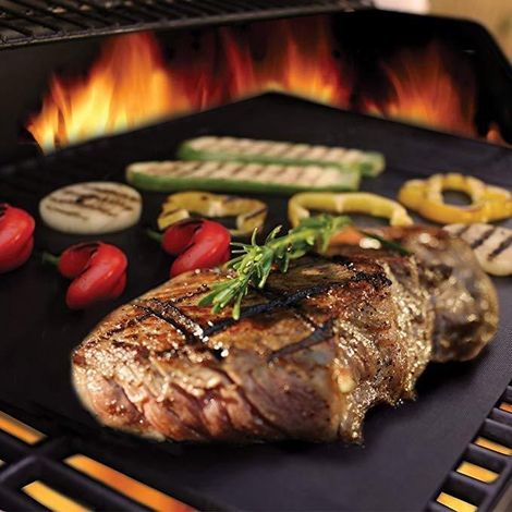 Tapis de cuisson 5 pièces - Tapis de four - Tapis antiadhésif - Réutilisable - Lavable - Four - Qualité antiadhésive - Barbecue - Tapis de cuisson pour barbecue - Grille de barbecue - Accessoires barb (1/4)