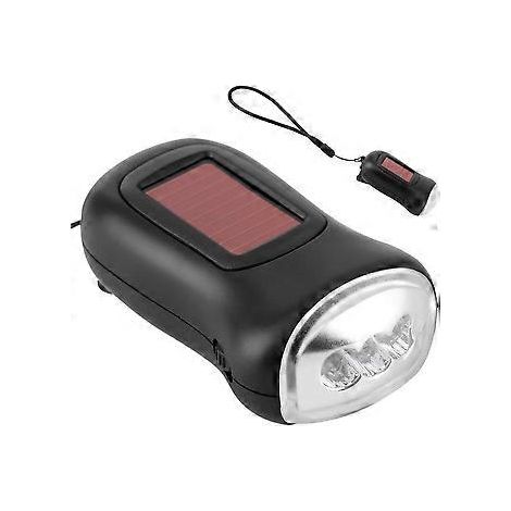 Handkurbel-Solartaschenlampe, wiederaufladbare Solartaschenlampe mit Kurbel, LED-Notfall-Dynamo-Taschenlampe für Outdoor-Camping (1/5)