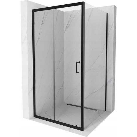 Mexen Apia cabina de ducha corredera 90 x 90 cm, transparente, negra - 840-090-090-70-00