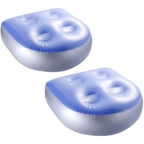 BUNTHAUS 2Pcs Siège D'appoint Gonflable, Coussin De Dossier De Siège D'appoint pour Spas avec 4 Ventouses pour Tous Les Jacuzzi Et Spas (47 x 37cm)
