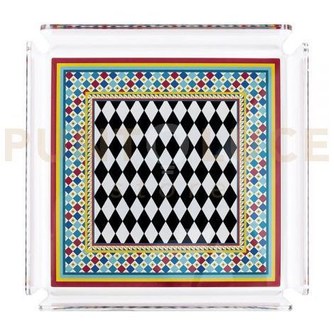 VUOTATASCHE DECOR IN CRISTALLO ACRILICO DECORATO DISEGNO FOULARD