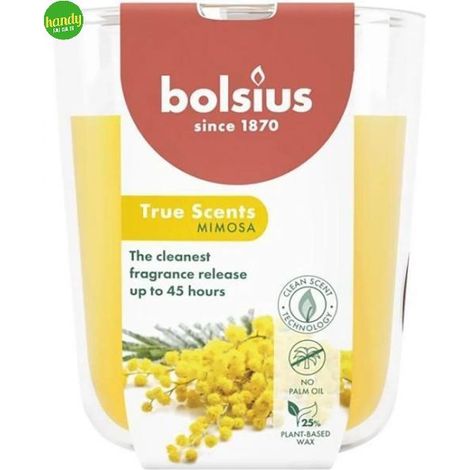 Candela vetro True Scents Mimosa Bolsius
