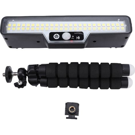 Lampe Solaire avec Détecteur de Mouvement et Support Octopus Flexible – 50 LEDs Haute Lumière pour Jardin, Fence et Camping – Lumière Douce (1 Lampe + 1 Support)