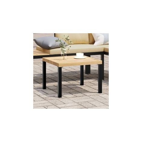 Table basse de jardin noir 55x55x39,5 acier enduit de poudre (1/5)