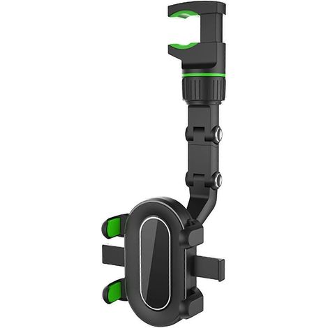 Support de téléphone de voiture rotatif à 360°, support de téléphone portable multifonction universel pour rétroviseur (vert) (1/4)