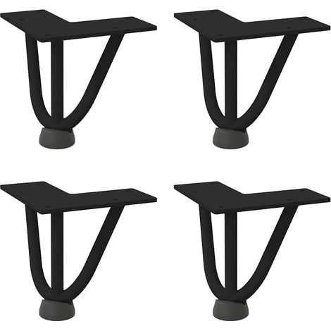 Hairpin Legs for Coffee Table 4 pcs Black 10 cm Solid Steel vidaXL