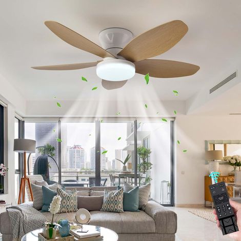 Ventilateur Plafond Avec Lumiere Silencieux,36in, Lustre Ventilo De Plafond Avec Lampe Intégrée DC Moteur, LED Luminaire Ventilateur Plafonnier,Chêne (1/5)