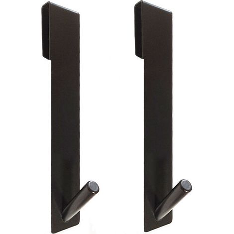 Extended Door Hooks for Bathroom Frameless Glass Shower Door, Stainless Steel Towel Hooks, Heavy Duty Holder Hooks for Robe, Towel, 2 Pack-Black