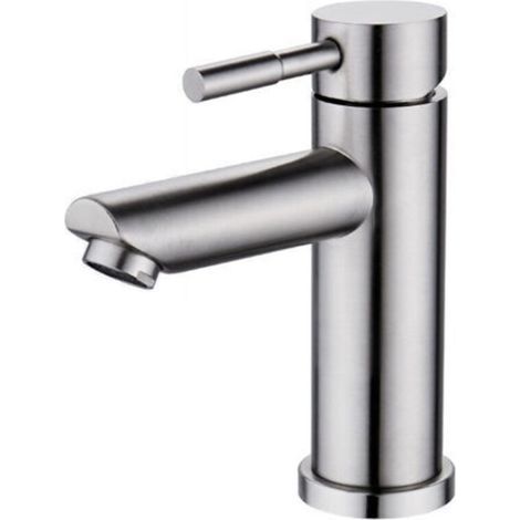 Einzelner, verchromter Messing-Waschtischhahn – Warm- und Kaltwasser – Abnehmbarer ABS-Luftsprudler – Höhe 175 mm, Tiefe 100 mm (1/5)