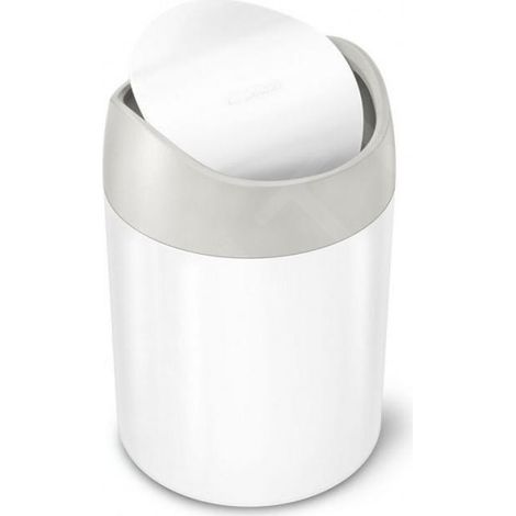 Simplehuman - Mini poubelle de table, 1,5 l, blanc CW2079 (1/4)