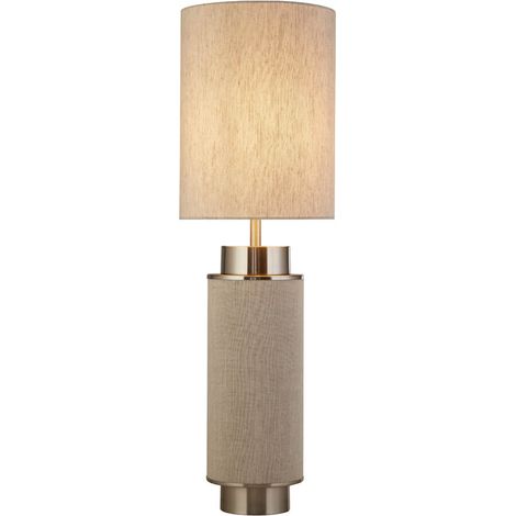 Lampe a poser, 1 lumiere, metal alu, nickel satiné (1/3)