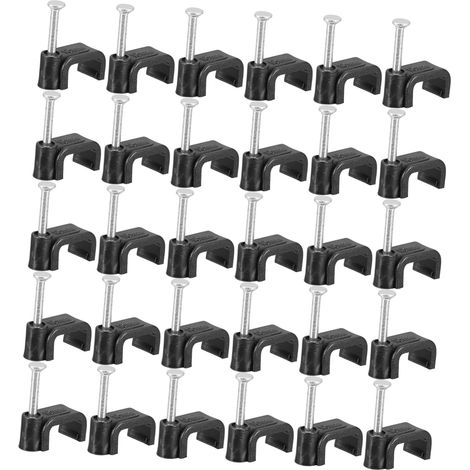 Colliers de Serrage pour Tubes Noirs en Acier Pe, 100 Pièces Pinces de Support Demi-pinces, Clips de Fixation de Câble, Hameçons en J pour Câbles (1/5)