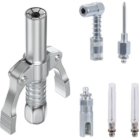 Anschluss für Fettpressen, kompatibel mit 1/8" NPT, Fettpumpendüse, nadelförmiger Kupplung, 90-Grad-Kupplung, für alle Arten von Fettpumpen (1/5)