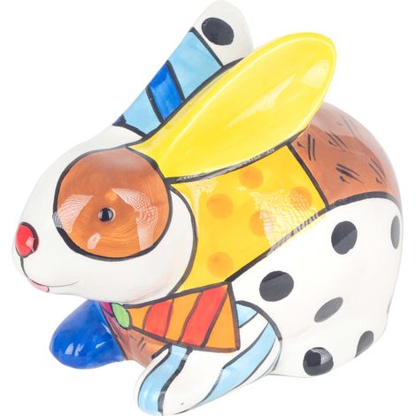 Tirelire en dolomite peinture multicolore Lapin (1/3)