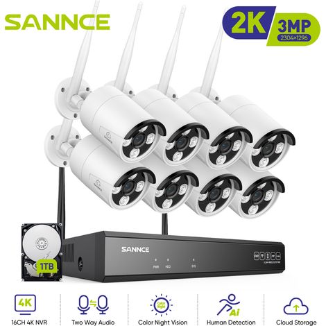 SANNCE Wireless CCTV Camera System,5MP NVR,3MP Outdoor Security IP Cameras,Works with Alexa, Remote Access, Motion Detection,Instant APP Push,Email Alert,1TB HDD (1/5)