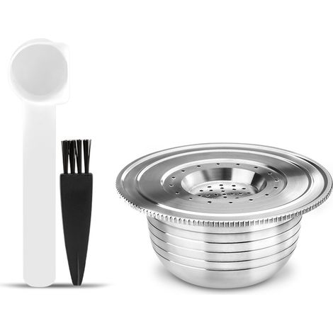 Capsules à café rechargeables en acier inoxydable avec cuillère et goupillon de rechange pour machines Bialetti (1/2)